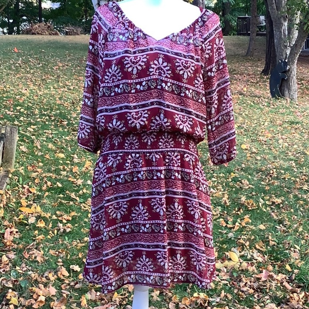 Burgundy fall dress
